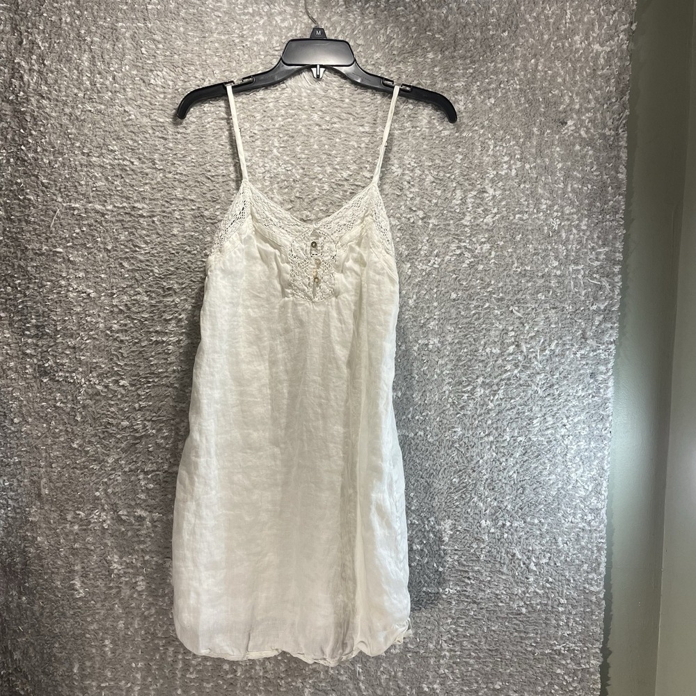 Spell And The Gypsy Linen S Lace Strappy Lined Cami Slip Mini‎ Dress Beach READ